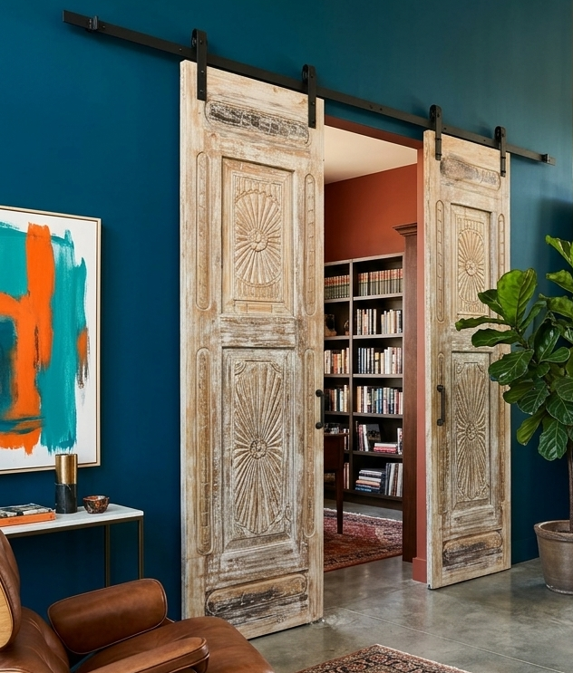 Hand Carved Sliding Barn Doors in Vintage Wood Designs
Hand Carved Sliding Barn Doors in Vintage Wood Designs