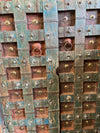 Antique Indian Door Rustic Blue Carved Vintage Teak Door with Frame 84
