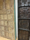 Vintage Indian Door, Limewash Carved Barn Doors, Sliding Barn Doors, 81x36.5