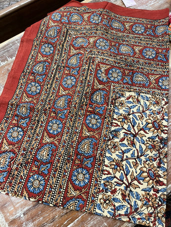 Orange & Yellow Leaf Floral Handloom Cotton Bedspread – Ethnic Indian Bedding