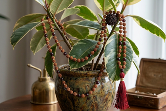 Healing Mala Beads Necklace – Knotted Japa Mala for Yoga, Meditation & Spiritual Gifts