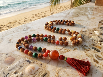 Nine Planet Rudraksha Yoga Mala | Healing Chakra Prayer Beads