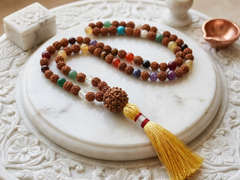 Navgraha Nine Planets Chakra Mala Necklace | Spiritual Prayer Pendant Jewellery