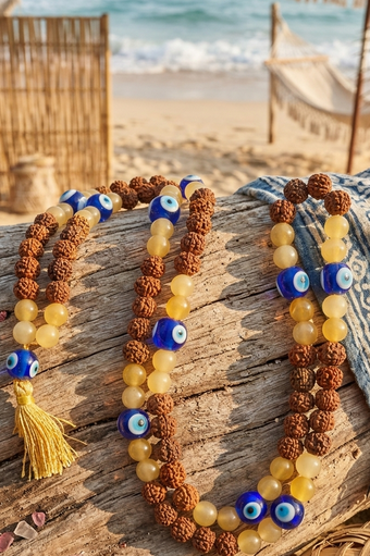 Citrine Balancing Mala Beads – Yoga Meditation Mala for Clarity & Positive Energy