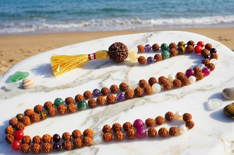 Handmade Vedic Rudraksha Meditation Mala Necklace for Chakra Balance