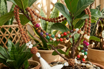 Navaratna Rudraksha Necklace – Healing Prayer Beads for Meditation & Spiritual Balance