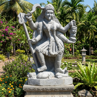 PRE ORDER Natural Stone Kali Garden Statue, Handcarved Granite Stone