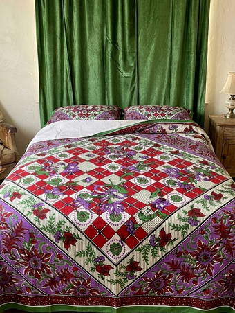 Handloom Cotton Picnic Throw – Indian Bedspread, Bed Cover & Multi-Purpose Throw Blanket