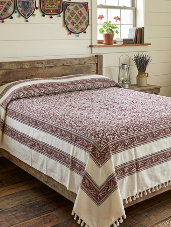 Picnic Cotton Throw – Indian Handmade Bedspread for Queen Size Bed 100x90