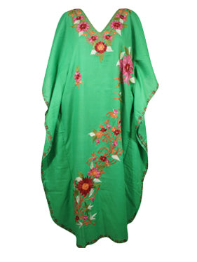 Green Kaftan Maxi dress, Caftan, Long Kimono Dress, Evening dress L-2X