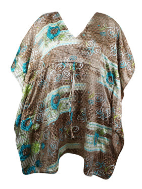 Swirling Roses Spring Kaftan, Vacation, Cruise, Resort, Pool Party Wear L-2X