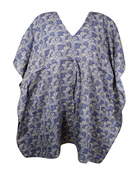 Purple Twilight Bliss: Women's Recycled Silk Boho Kaftan, Beach Coverup Caftan Dresses L-2X