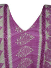 Boho Silk Maxi Kaftan, Mauve Paisley Caftan Dress  L-2X