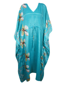  Summer Daisies Maxi Kaftan Sky Blue Caftan Gift Dress L-2X