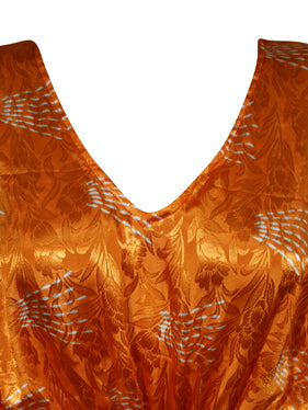 Womens Summer Kaftan, Orange ,Gray Caftan Beach Coverup, Stylish Dress L-2X