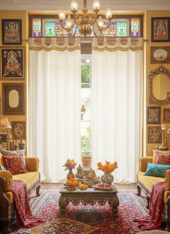 2 White Sari Curtains – Handmade Rod Pocket Drapes for Windows