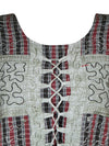 Gray Bohemian Maxi Dress, Floral Embroidered, Rayon, Boho Retro Chic Maxidress XL
