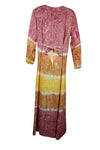 Boho Maxi dress, Free Spirit Hippie Rustic Pink Long Dresses, Embbroidered Maxidress XL