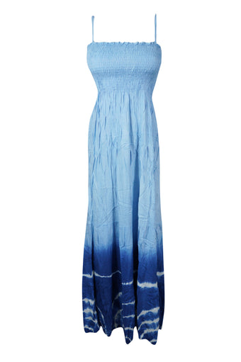 Sky Blue Strappy Maxi Dress for Women – Lightweight & Flowy for Summer Days SM