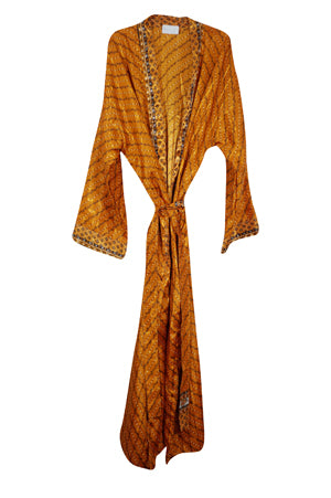 Lightweight kimono robe, women holiday Orange Gown, Duster, Beach Wear, Nightwear L-2X