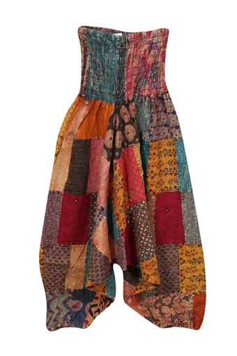 Women's Multi-Color Floral High-Waist Patchwork Boho Yoga Pants S/M/L