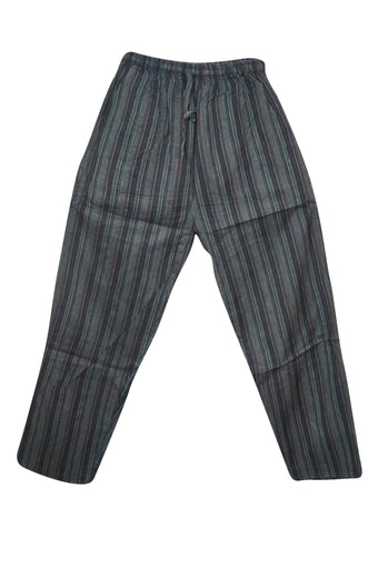 Women's Black Striped Wide-Leg Pants – Boho High-Waist Harem Pant Beach & Travel S/M