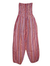 Patchwork Harem Pants, Pink Stripe Print Hippie Baggy Yoga Pants S/M/L