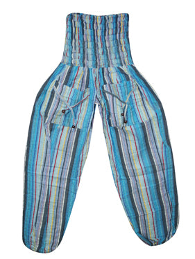 Blue Stripe Boho Comfy Harem Pants