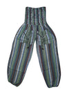 Green Stripe Print Bohemian Pants