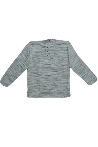 Trendy Boho Gray Kurta for Men – Hippy Style Yoga & Meditation Shirt 2XL