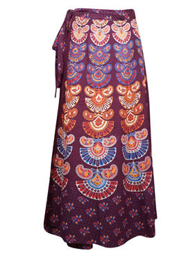 Women's Deep bourdeux Cotton Wrap Around Skirt, Summer Beach skirts Onesize