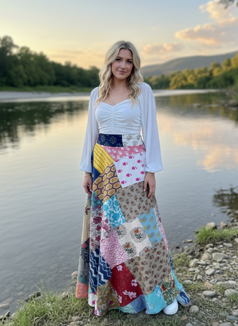 Boho Beige Multi-Floral Wrap Skirt – Effortless Chic Beachwear for Free-Spirited Women