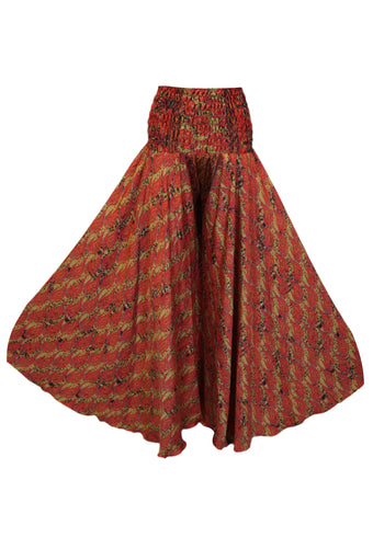 Bohemian Rose Red Palazzo Pants – Artisanal, Flowy & Effortlessly Chic SM