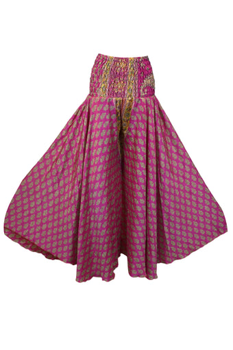 Handcrafted Boho Dark Pink Floral Palazzo Pants – Effortlessly Breezy & Elegant SM