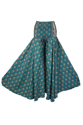 Graceful Blue Floral Boho Palazzo Pants – Effortlessly Airy & Stylish SM