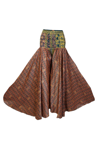 Handcrafted Boho Orange Floral Palazzo Pants Elegant, and Effortlessly Stylish SM