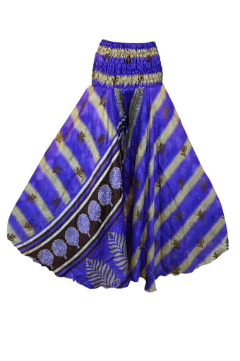 Boho Flowy Flare Pants, Bell Bottoms Purple Hippie-Inspired Spell Style Palazzo Pants SM