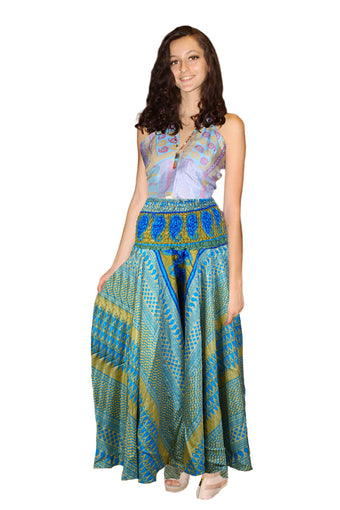 Handcrafted Sky Blue Boho Palazzo Pants – Breezy, Elegant & Wide-Leg Style SM