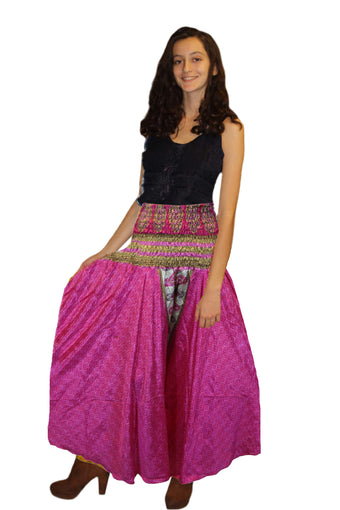 Handcrafted Dark Pink Boho Floral Palazzo Pants – Effortlessly Chic, Light & Graceful SM