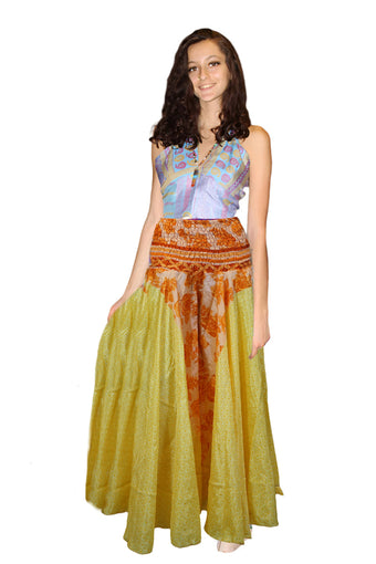 Handmade Light Yellow Boho Wide-Leg Pants – Effortless Elegance with Flowy Palazzo SM