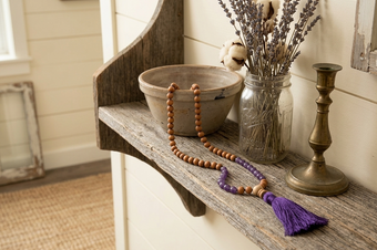 Amethyst Sandalwood Mala Beads Necklace | Hand-Knotted Yoga Meditation Mala 108