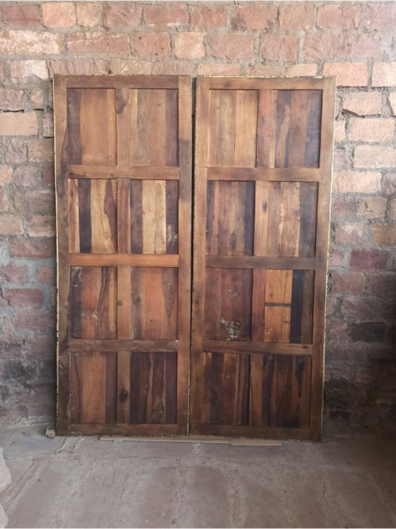 Burnished Brass Cladded Barn Doors, Sliding Door, Indian Door Panels, 96x36