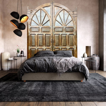 HUGE Antique Doors Indo-Spanish Brass Cladded Teak Entry Doors 118x92