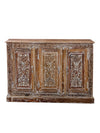 Whitewash Artisan Crafted Dresser, Rustic Sideboard, Carved Floral Buffet