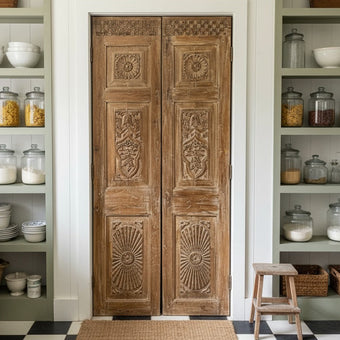 Antique Carved French Door Panels - Closet Pantry Double Doors 80X35