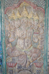 Vintage Panchmukhi Ganesha Wall Sculpture, Custom Ganesh Sliding door 72X36