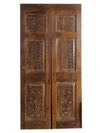 Antique Pair Carved Doors, Barn Doors, Hinged, Closet, Pantry, Farmhouse Door, 80x35