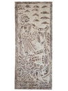Vintage Whitewashed Krishna Wall Art, Hand-carved Fluting Krishna Wall Panel