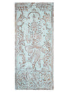 Fluting Krishna Carving, Turquoise Barn Door, CUSTOM Sliding Door,83