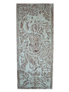Dancing Ganesha on Lotus Wall Sculpture, Ganesh Door, Whitewash India Art, 83